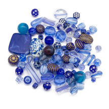 Koraliki Akrylowe "Bombaj", Mix, Niebieski, 5.5-28x6-20x3-11mm, 500g~2000szt (13WB33374)