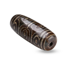 Koraliki Tybetański Styl Dzi 10 Oczek Naturalny Agat Termobarwione, Owalne, 28.5-32x10-12.5mm, 1szt (13WB33409)