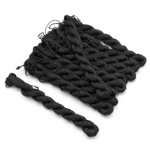 Sznurek Nylonowy Jubilerski do Bransoletek, Makramy i Biżuterii, Czarny, 2mm, około 12m/wiązka 10 wiązek (13WB32633)