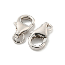 Srebro 925 Zapięcie Karabińczyk-Lobster, Real Platinum Plated do Rękodzieła i Biżuterii, 12x5x2mm, 2szt (13WB32819)