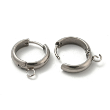 Bigle, Angielskie Zapięcie z Pętlą, Baza do Kolczyków, Stal Nierdzewna, 13x4mm, Pin 1mm, Otwór 2.5mm, 2szt (13WB32941)