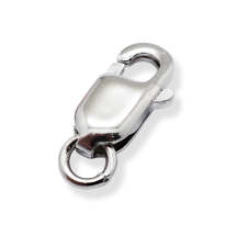 Srebro 925, Rodowane Zapięcie Karabińczyk Lobster, 12x5.5x3mm, otwór 2mm, 1szt (13WB32364)