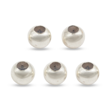 Srebro 925 Koraliki Okrągłe z Gumową Wkładką, 4mm, Otwór 0.8mm, 5szt (13WB33172)
