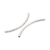 Srebro 925, Koraliki Rurki Barrel, Fantazyjnie Szlifowane, 20x1.5mm, Otwór 1mm, 2szt (13WB33192)