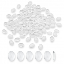 Kaboszony Szklane do Rękodzieła, Owalne, Bezbarwne, 30х20х6мм, 100 szt (13WB31765)