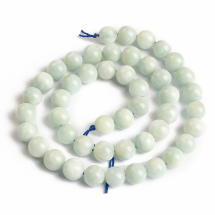 Koraliki Naturalny Akwamaryn, Klasa AB, Okrągłe, 8mm, około 49szt/39cm/sznur (13WB22696)