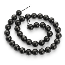 Koraliki Naturalny Szungit, Karelia, Średnica: 9.5-10mm, Otwór 0.8mm, około 38szt/36cm/nić (13WB28836)