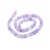Koraliki Naturalne Lawendowe Jadeit, Okrągłe, Rozmiar: 8mm, Otwór 1mm, Około 45szt/36.5cm/nic, (13WB28986)