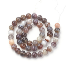 Koraliki Naturalny Agat Botswana, Okrągłe, Barwione, 10mm, Otwór: 1mm, około 38szt/38cm/nić (13WB29532)