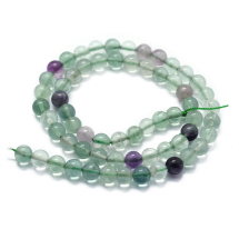 Koraliki Naturalny Fluoryt, Okrągłe, 8mm, Otwór 1mm, około 44szt/36cm/nić (13WB30136)