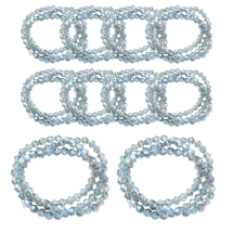 Koraliki Szklane Galwanizacja, Fasetowany Bicone, Niebieski, 4x4.5mm, około 80szt/30cm/sznur, 10 nići (13WB32602)