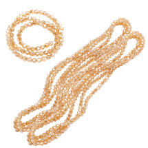 Koraliki Galwanizowane Szklane, Bicone, Peru, 4x4.5mm, Otwór: 1mm, około 80szt/30cm/sznur, 10 nici (13WB32601)