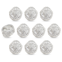 Koraliki Głowa Lwa 3D, Stop Jubilerski, Platyna, 12x13x9mm, 10szt (13WB33089)