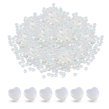 Koraliki Akrylowe, Przezroczyste, Kolor AB, Serce, Białe, 8x8x3mm, około 500g~2600szt (13WB33373)