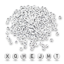 Koraliki Akrylowe Litery, Styl Kraft, Mix,6-7x3.5-4mm, 500g~3400szt (13WB33377)