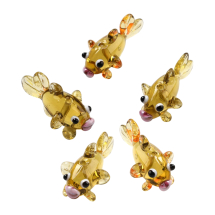 Koraliki Lampwork, Złota Rybka, Nawłoć, 25-35х15.5х16mm, 5szt, (13WB33401)