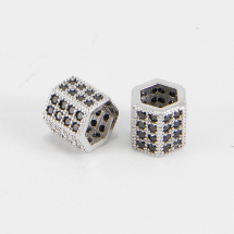 Koraliki Modułowe Charms Mosiądz i Cyrkonie Klasa AAA, Platyna, 8х8mm, 1szt (13WB16557)
