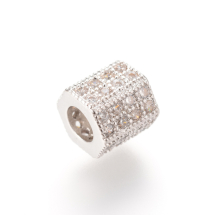 Koraliki Modułowe Charms Mosiądz i Cyrkonie, Platynowy 7x8x7mm, 1szt (13WB16264)