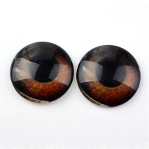 Kaboszony Oczka Szklane do Rękodzieła, Okrągłe, Brązowe, 16x5mm, 1000 szt (13WB32158)