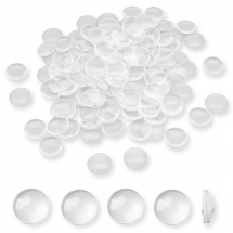 Kaboszony Szklane do Rękodzieła i Biżuterii, Okrągłe, Bezbarwne, 12x4mm, 200 szt (13WB31767)