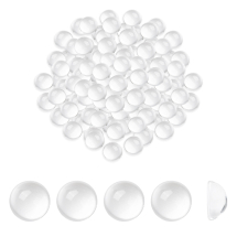 Kaboszony Szklane Przezroczyste, Okrągłe, do Rękodzieła i Biżuterii, Bezbarwne, 18x9.5mm, 100szt (13WB31234)