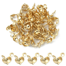 Łapaczki, Końcówki Zaciskowe, Stal Nierdzewna, Pozłacane 18K, 8x4mm, 50szt (13WB33296)
