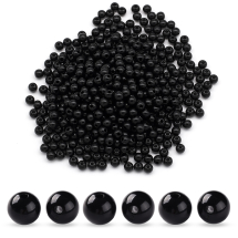 Koraliki Akrylowe, Kulki, Nieprzejrzyste, Czarne, 6x5mm, 4000szt/500g (13WB34847)