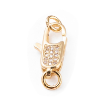 Zapięcie Karabińczyki Mosiądz /Cyrkonie Pozłacane 18K 16x8x4mm 1szt (13WB34694)