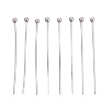 Szpilki z Kulką Jubilerskie, Stal Nierdzewna, 30x0.5mm, Kulka: 2mm, 100szt (13WB34992)