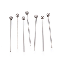 Szpilki z Kulką Jubilerskie, Stal Nierdzewna, 20x0.5mm, Kulka: 2mm, 100szt (13WB34993)