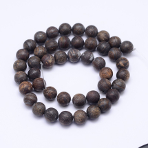 Koraliki Kamień Naturalny Bronzyt, Matowe, Kulki, 6mm, 55szt/35cm/sznur, (13WB33441)