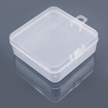 Контейнер для Бісеру, і Намистин, Пластик, з Поліпропілену (PP), з Відкидною Кришкою, Квадрат, Безбарвний, 8.5x8.5x3см, (УТ100033479)