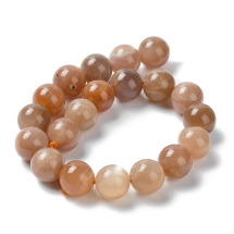 Koraliki Naturalny Kamień Słoneczny, Klasa A+, Kula, 8-9mm, 20szt/18cm/sznur (13WB34999)
