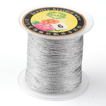 Sznur Metalizowany Dekoracyjny, Jasnoszary, 0.8mm, 60m/szpula (13WB27622)