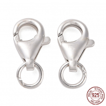 Srebro 925 Zapięcie Karabińczyk-Lobster, 9.5mm, Otwór 1mm, 2 szt (13WB31811)