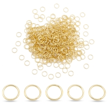 Kółeczka Ogniwka Pojedyncze, Stal Nierdzewna, do Rękodzieła i Biżuterii, Pozłacany 18K, 5x0.7mm, 500 szt (13WB31816)