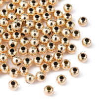 Намистини Gold Filled 14K (1/20), Кругл,і Гіпоалергенні, Жовте Золото, 3мм, Отвір 1.1-1.2мм, (УТ100033439)