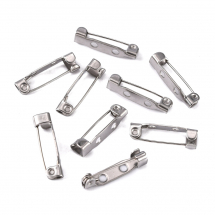 Baza do Broszki, Szpilka, Stal Nierdzewna, 2 otwory, 19x5x5mm, Pin 0.8mm, 100 szt (13WB31823)