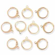 Kolczyki, Angielskie Zapięcie, Stal Nierdzewna, Pozłacane 24K, 14x12x2mm, Pin 0.6x1mm, Otwór 1.2mm, 10szt (13WB31857)