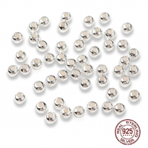 Srebro 925 Koraliki Okrągłe, 2mm, otwór 0.5mm, 50szt (13WB31882)