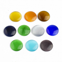 Kaboszony, Syntetyczne Kocie Oko, Okrągłe, Mix, 16x3mm, 10szt (13WB31956)