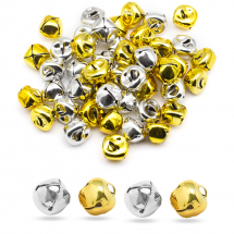 Підвіски Кулони Шарми Дзвіночки Залізні, Золото та Срібло, 15мм, 2колір/25шт, 50шт/упаковка, (13WB31982)