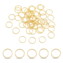 Kółeczka Ogniwka Pojedyncze Otwarte, Łączące, Stal Nierdzewna, Pozłacane 18K, 8x0.8mm, 50szt (13WB32012)