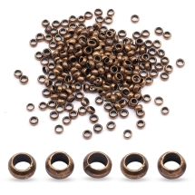 Koraliki Zaciskowe, Stopery, Mosiądz, Miedziany, 3mm, 200szt/10g (13WB32040)