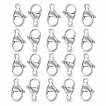 Застібка Карабін-Лобстер Нержавіюча Сталь, 11х7х3.5мм, Отвір 1.4мм, (13WB32081)