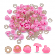 Noski Bezpieczne z Zatyczkami do Zabawek, Plastik, Różowe, 12x15mm, Kołek 5-6 mm, 50 szt (13WB31425)