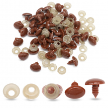 Noski Bezpieczne z Zatyczkami do Zabawek, Plastik, Brązowy, 13x18mm, Kołek 6mm, 50szt (13WB31426)