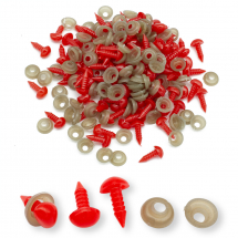 Noski Bezpieczne do Zabawek, Trójkątny, Czerwony, 6x8mm, Pin: 3mm, 100szt (13WB31533)