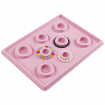 Tablica do Designu i Montażu Bransoletek 8 Rozmiarow, Flokowany Plastik, Różowa, 35x26cm, 1szt (13WB31549)