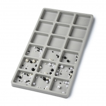 Organizer Flokowany na Koraliki i Drobne Elementy, 18 Przegródek, 34.5x20x1.5 cm, 1 szt (13WB31550)